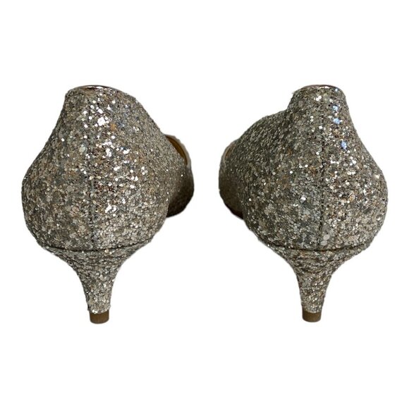 NWT Badgley Mischka Madison II Pump Champagne‎ Glitter Size 6 Pointed Toe Heels - Picture 6 of 14